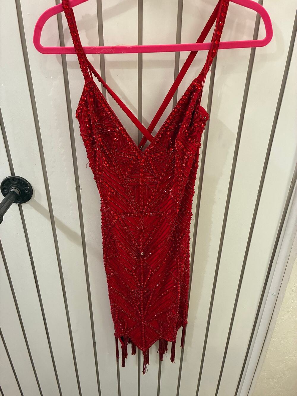 Vintage Casadei Beaded Red Dress